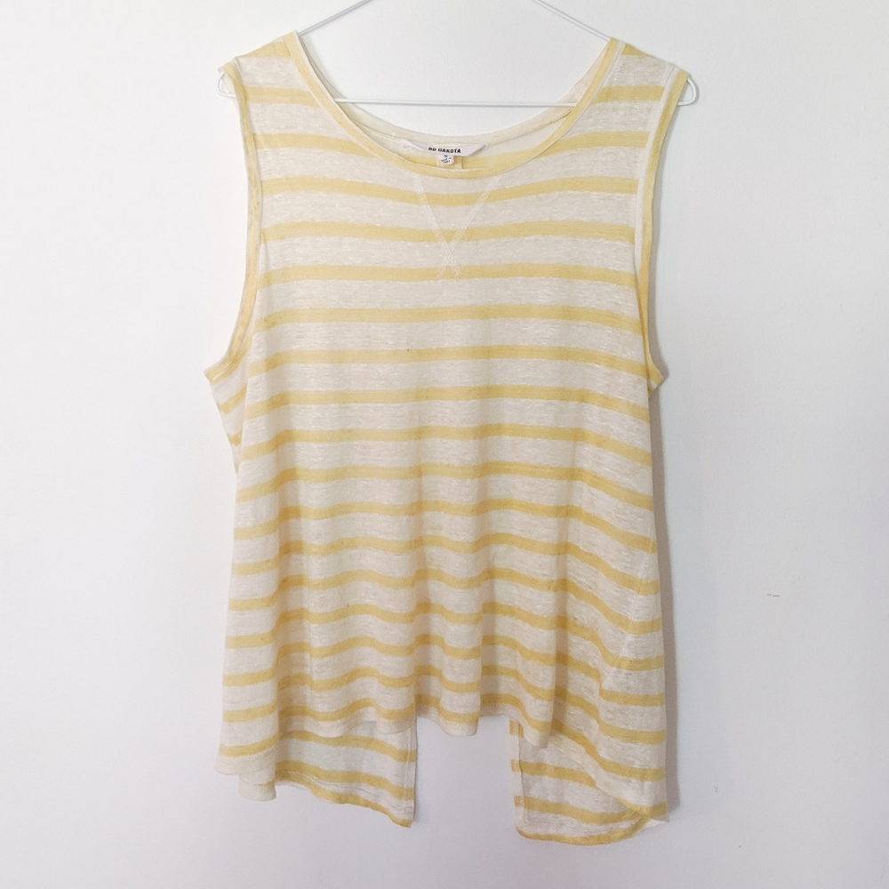 BB Dakota Linen Freddie  Striped Tank Top Small